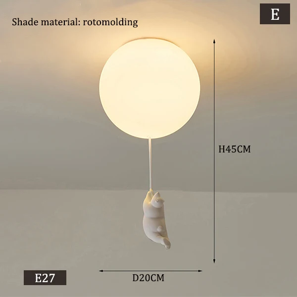 QINGYUNKE Moderne Eisbär Anhänger Kronleuchter Kreative Mike Weiß Glas Ball Harz Indoor Kind Kinder Kindergarten Hängen Led Lampe 9