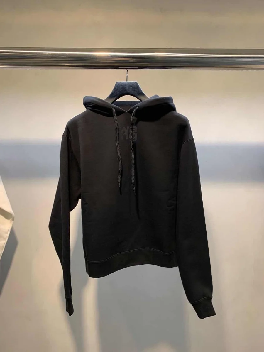 여성용 루즈핏 후드티 플리스 안감 스트릿 스타일 레터 프린트 캐주얼 상의와 어울리는 하의 편안한 핏 세트