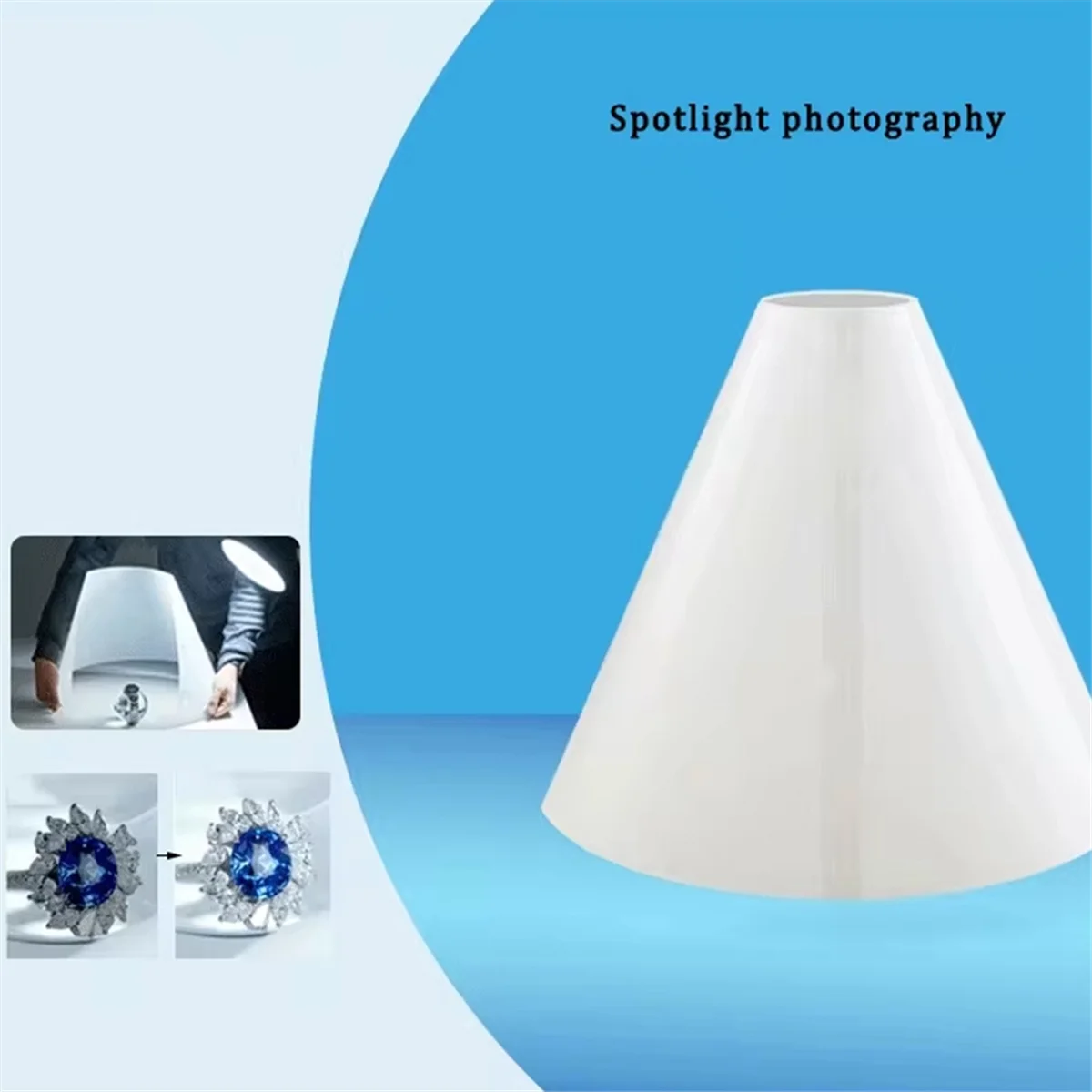 Cone Spotlight Photography Paper Studio Tapered Diffusion Board Jewelry Photography Props Fill Light Board