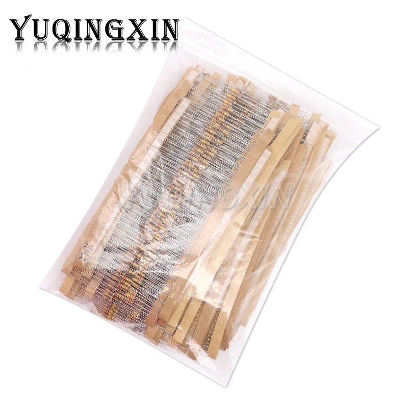 

2500pcs 1/4W Carbon Film Resistor Kit 50 Values 1 ohm - 10M 0.25W 5% Resistance Assortment Set Sample Pack