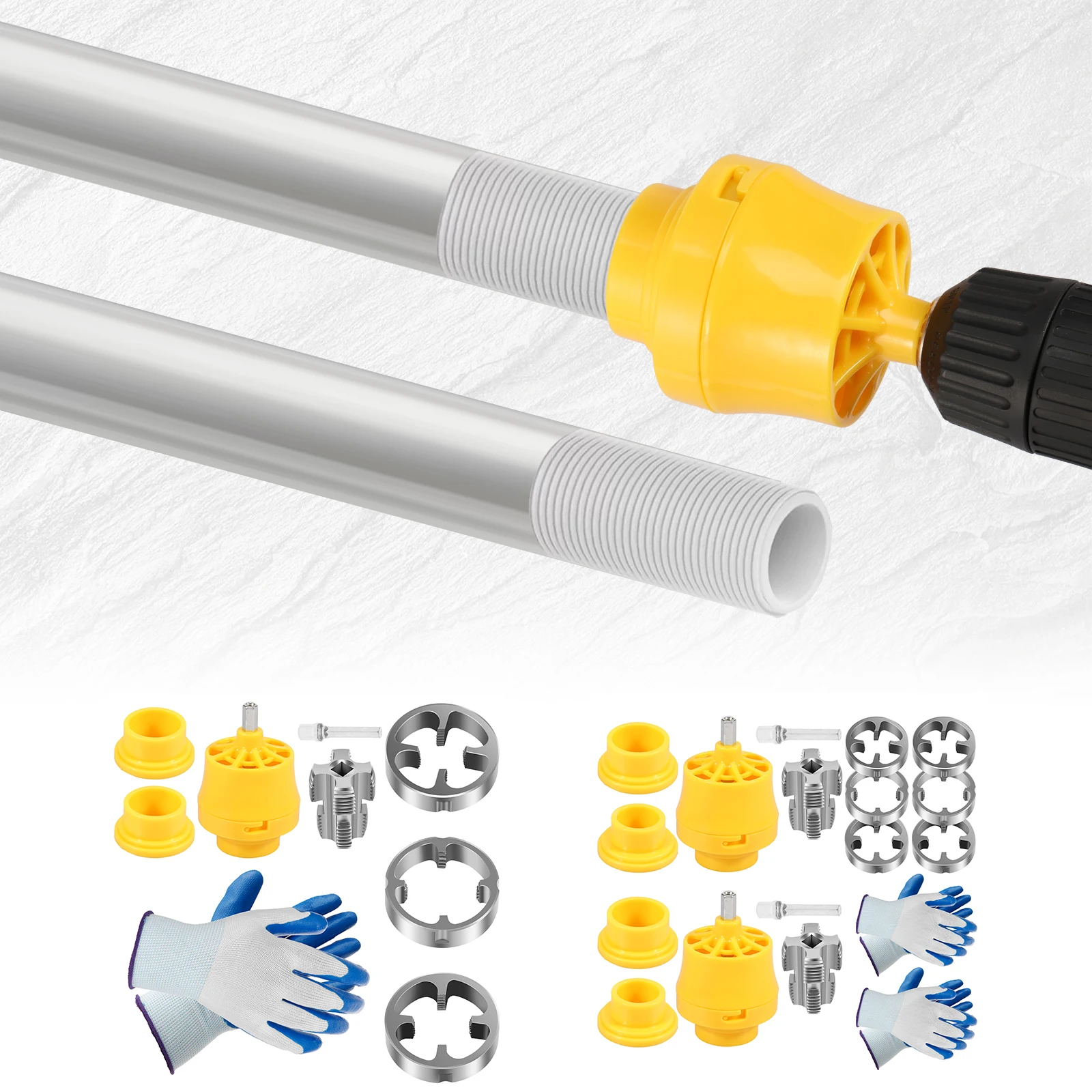 

1/2Set PVC Thread Maker Tool 1/4" Electric Drill PVC Pipe Threader Kit Pipe Threader Plumbing Tool Electric Drill PVC Threading