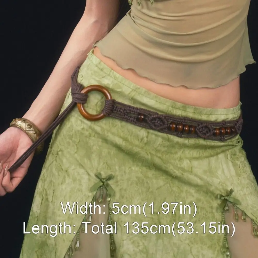 مضفر الخصر سلسلة المرأة تنوعا حزام ملابس العرقية نمط التعادل الخصر حبل الشرير Y2k التوابل الفتيات الشارع الشهير الدانتيل متابعة حزام