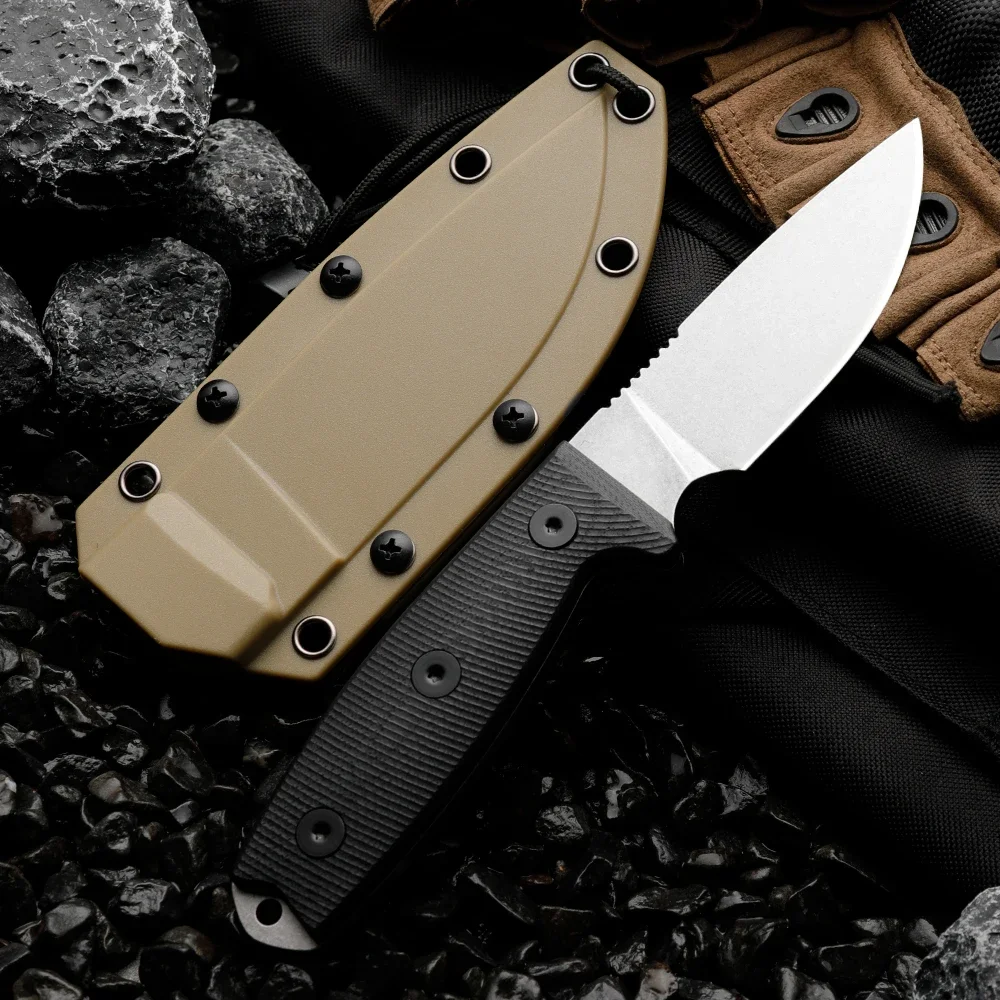 HUANGFU High Quality 1095 Carbon Steel Fixed Blade Outdoor Knife for Survival and Hunting - Men\'s Perfect Gift