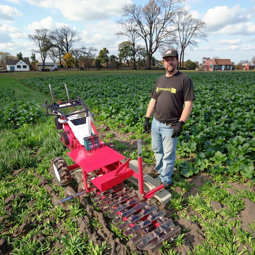 

Compact Crawler Trencher Handheld Ditching for Seeding and Fertilizing, Ideal for Small Farms in the USA