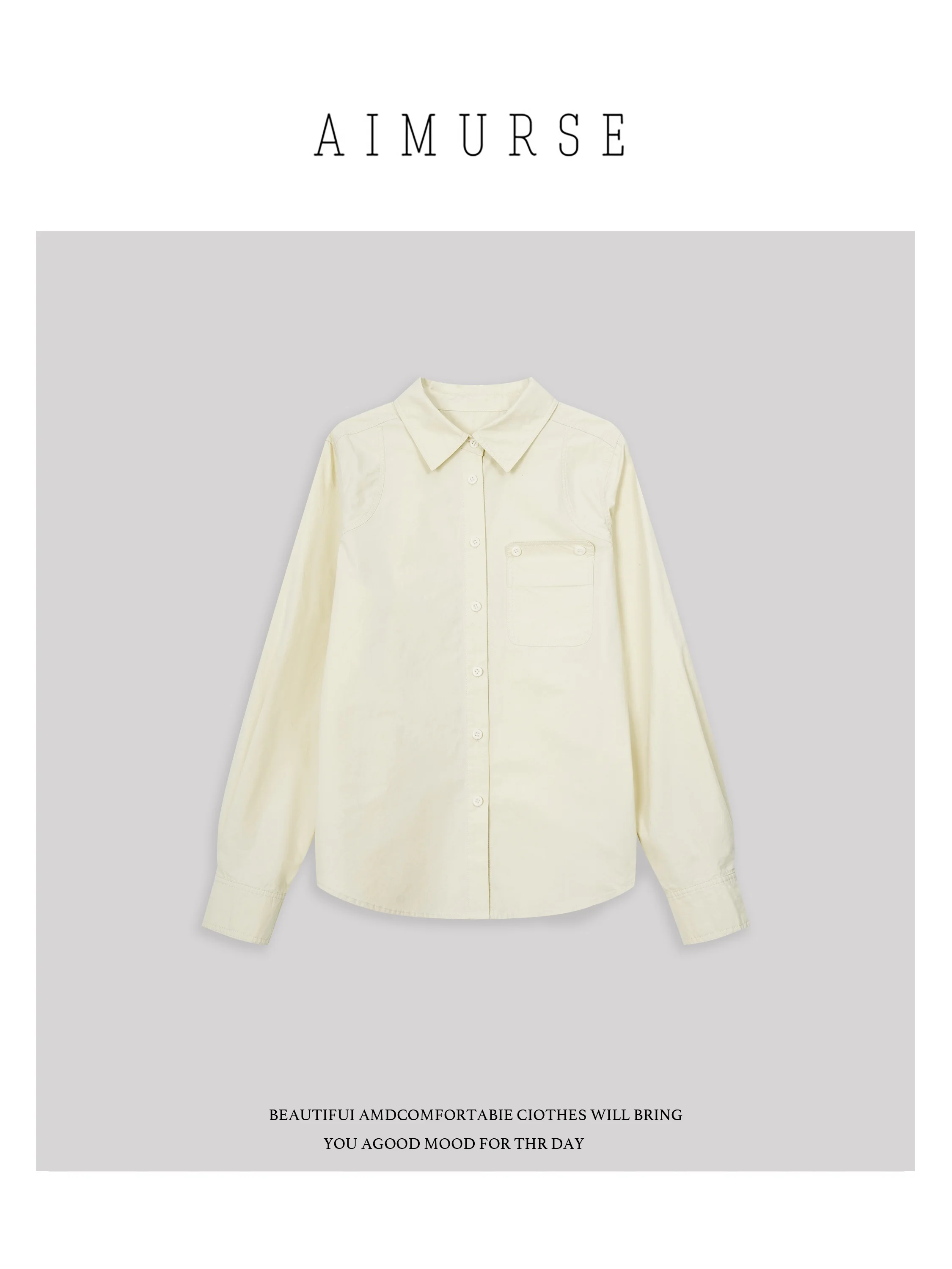 

AIMURSE Special Color Casual Cotton irt Simple Versatile Spring Season Women's Faion Breathable Comfortable Long Sve