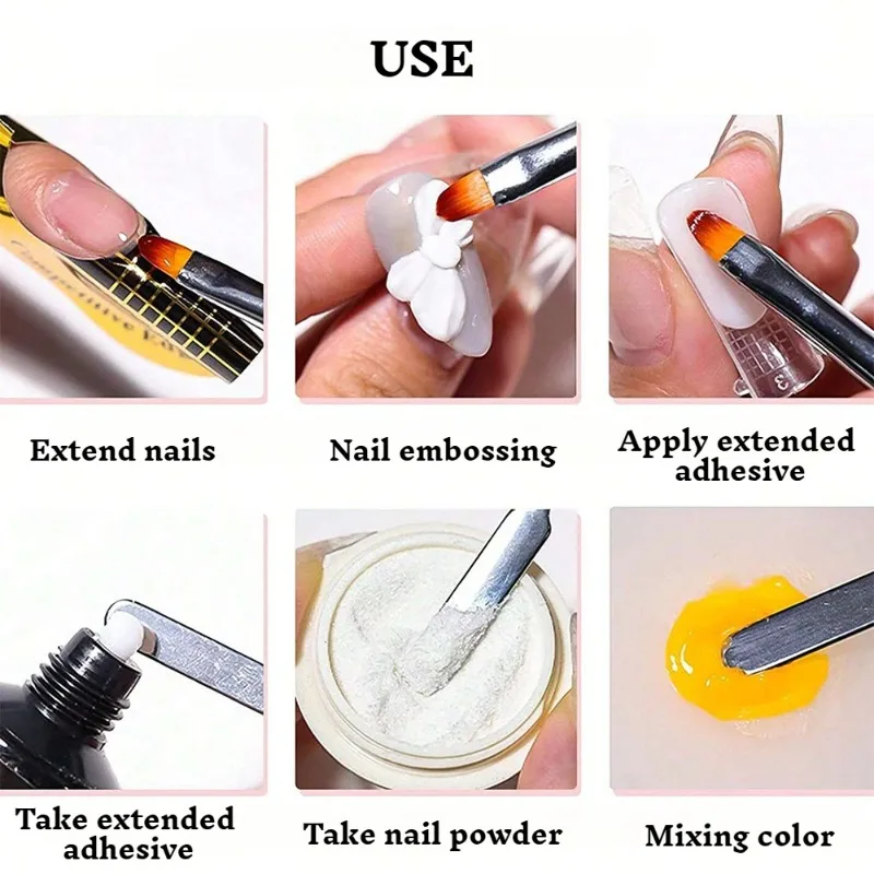 แปรงเจลและตัวหยิบเล็บ 2 in 1 ดีไซน์คู่ สำหรับต่อเล็บอะคริลิค ทาเจล ทาสีเล็บ ชุดทำเล็บ