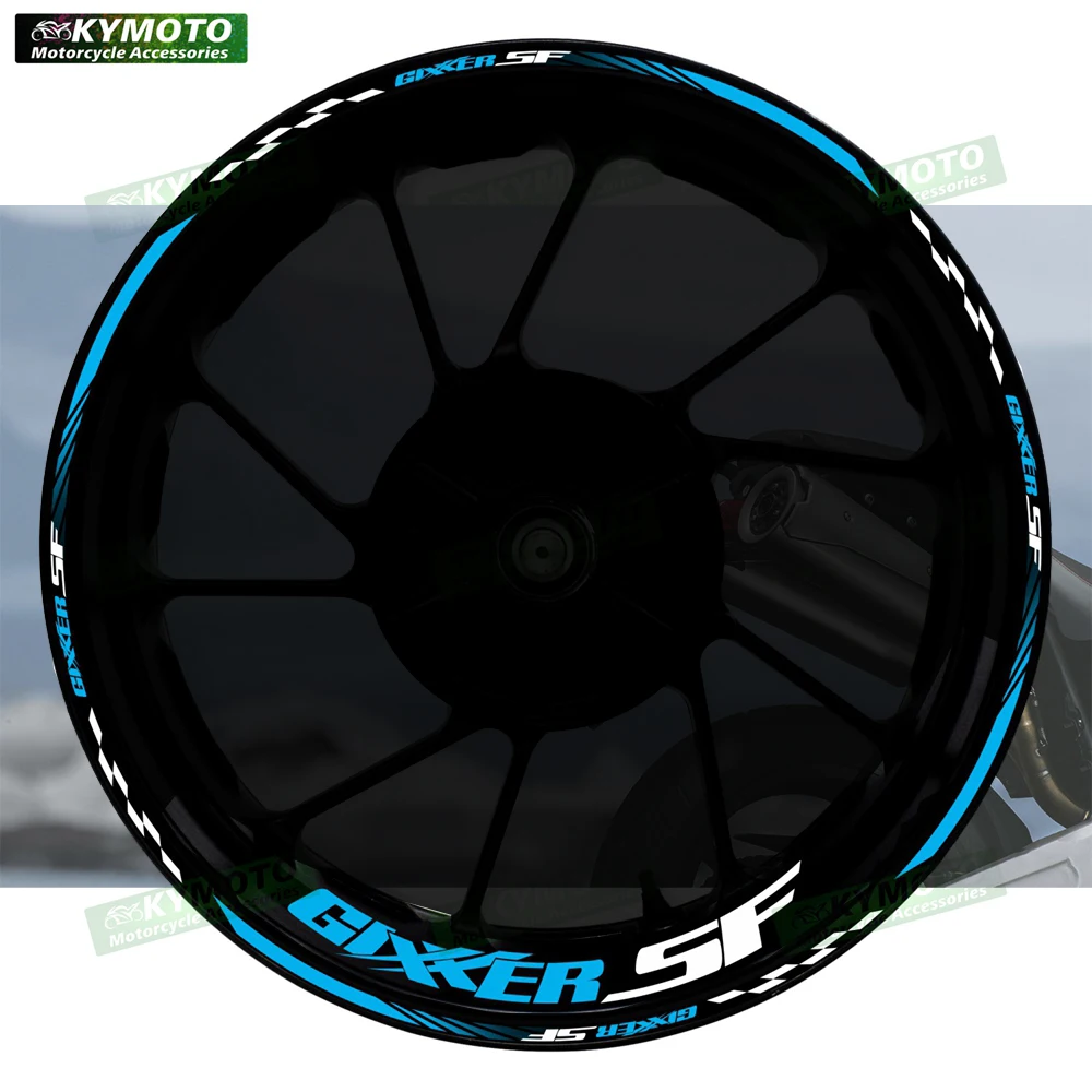 

Аксессуары для мотоциклов GIXXER SF, 17-дюймовые наклейки на передние и задние колеса, модифицированные втулки, светоотражающие наклейки на полоску обода колеса