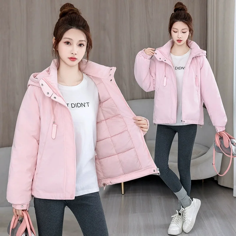 

Зимняя куртка женская с капюшоном пуховые куртки с хлопковой подкладкой пальто 2025 новые женские парки повседневное теплое студенческое пальто верхняя одежда