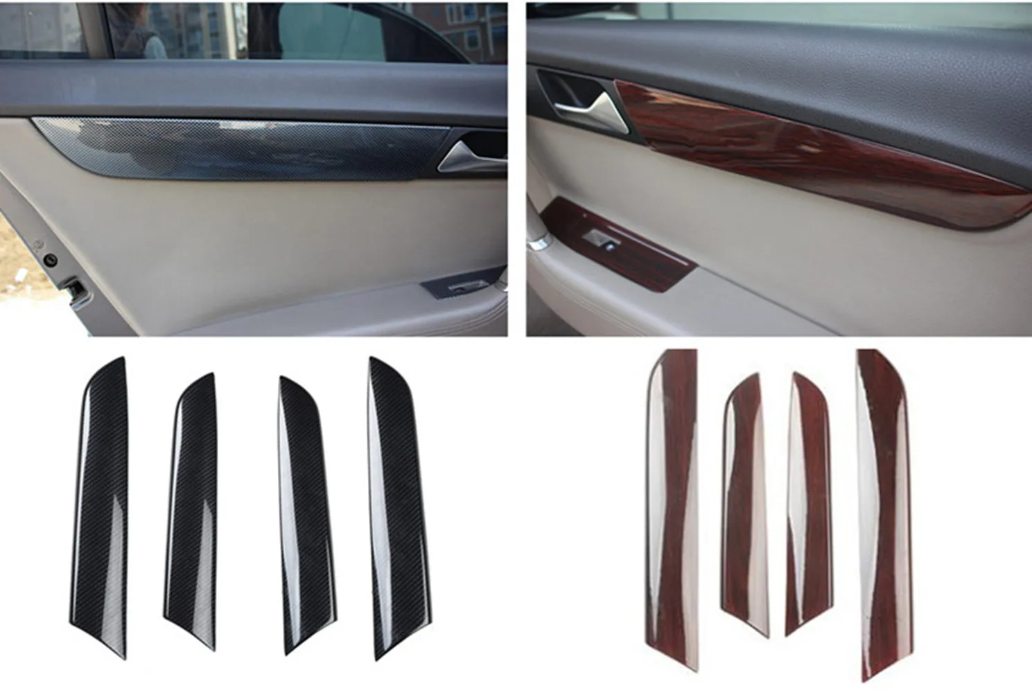 

4pcs/lot Car stickers ABS carbon fiber grain Interior door shake handshandle cover for 2012-2015 VW Volkswagen Passat B7 CC