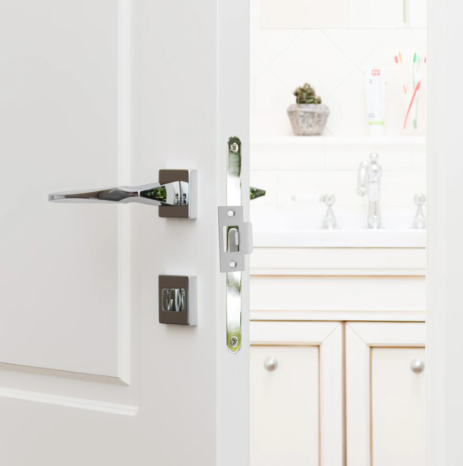 

2Sets Heavy Duty Door Strike Plates Stainless Steel Front Door Reinforcement Kit for Maximum Safety and Durability