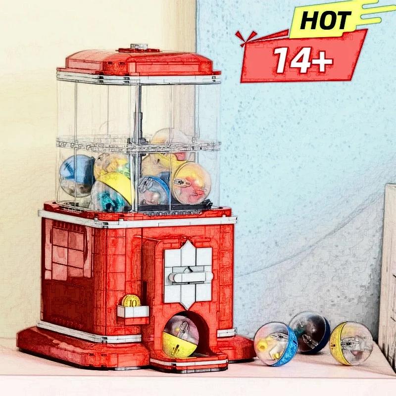 

Новый 1343 шт., креативный торговый автомат, набор строительных блоков, игровая игра с монетоприемником, кирпичные игрушки для девочек и мальчиков, подарки на день рождения