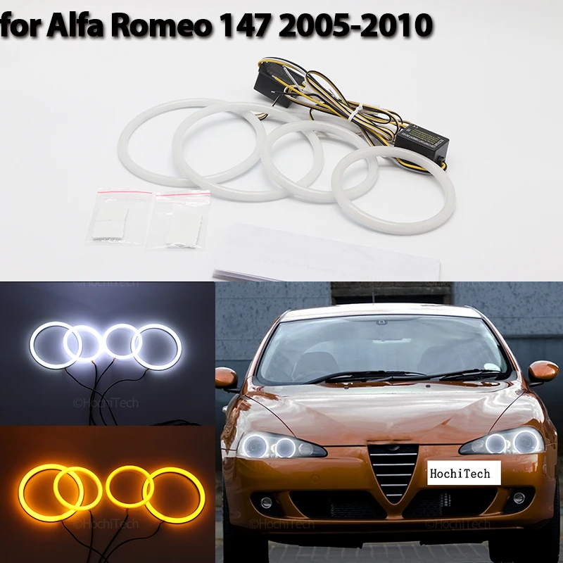 

Halo Ring Angel Eyes Turn Signal Switchback Cotton LED White Yellow for Alfa Romeo 147 2005-2010 Car-styling car Accessories