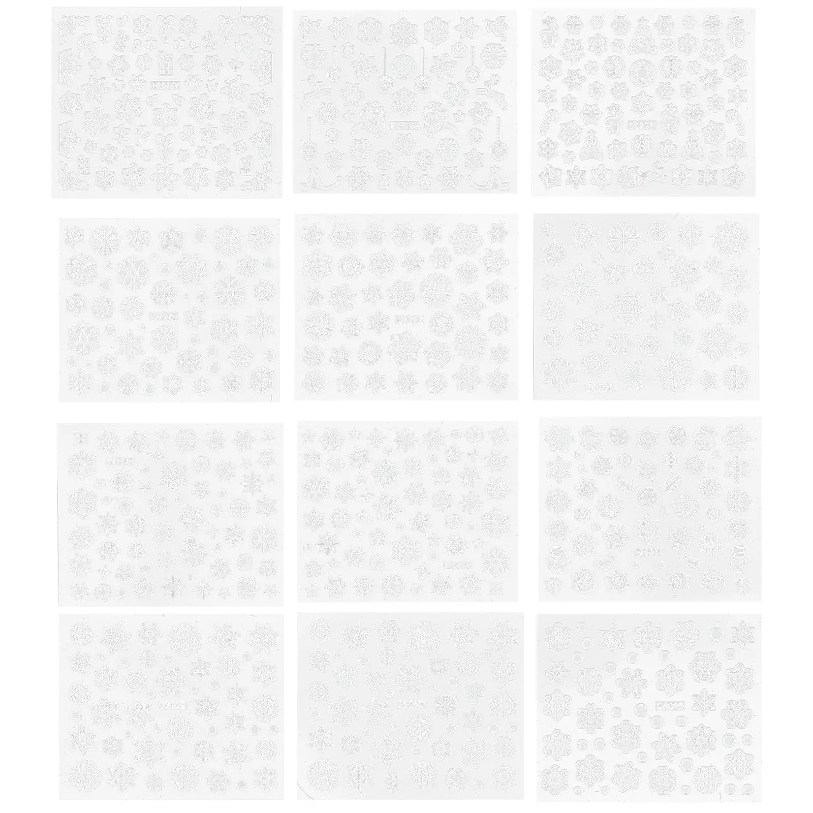 

12 шт. наклеек для ногтей с рождественскими снежинками, легко наносятся, для самостоятельного дизайна ногтей, переводные наклейки на белой бумаге, аксессуары