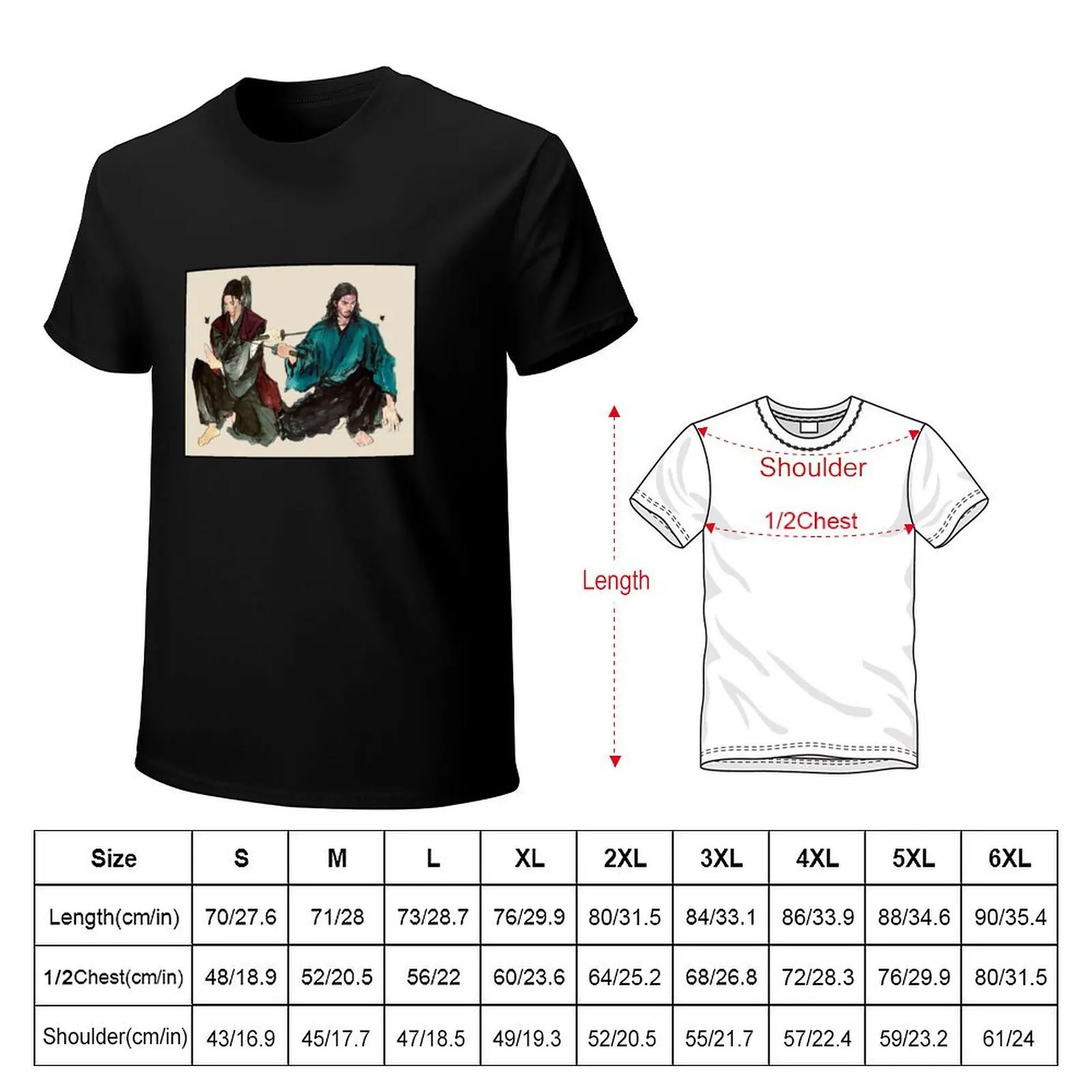 Inoue Takehiko Vagabond Manga Musashi Miyamoto vs Sasaki Kojiro T-Shirt Quick Dry Fishing T-Shirt