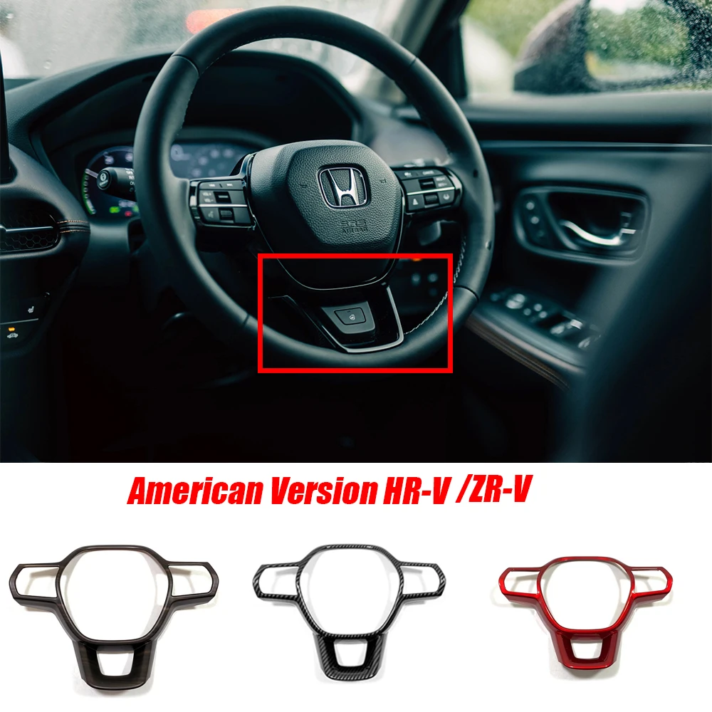 

For Honda HRV HR-V Vezel ZR-V 2021 2022 2023 ABS Carbon Car Steering Wheel Frame Steering Wheel Button Cover Trim Accessories