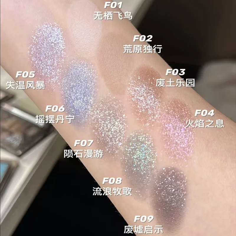 INSBAHA アイシャドウパウダー シマー メタリックグリッター マット シングルカラーアイシャドウ ダークゴシック ファインフラッシュ 長持ちアイメイク