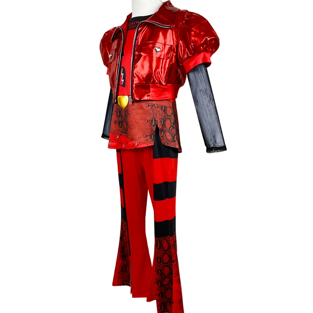 2024 new girl Halloween role-playing clothing 4-12 year old children girl makeup dance red movie, the same dress set+wig