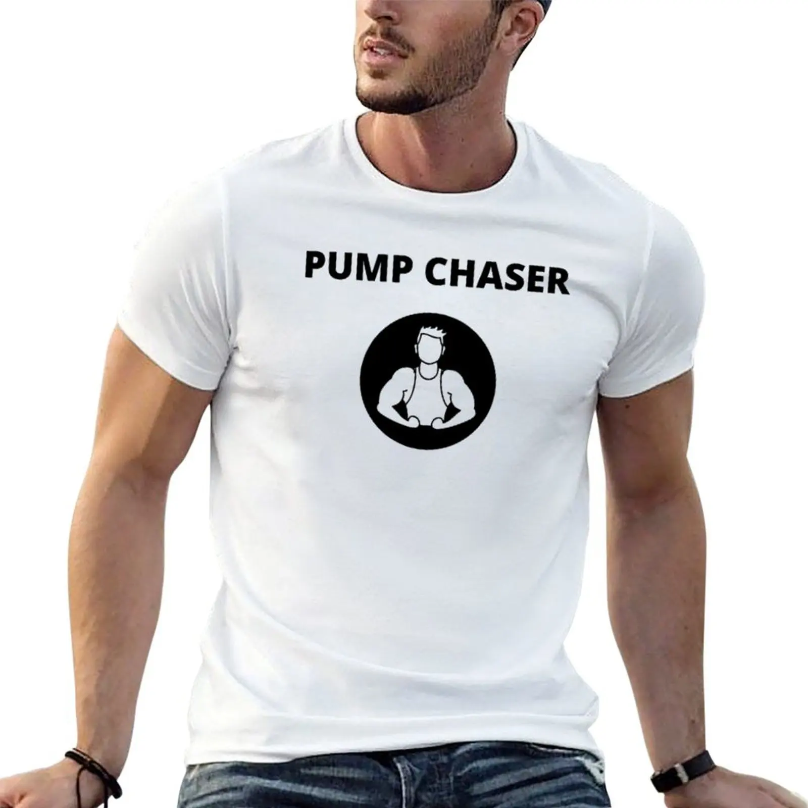 

PUMP CHASER - Gym T-Shirt man tshirt t shirts for man graphic tees t shirts for man pack white T-shirt
