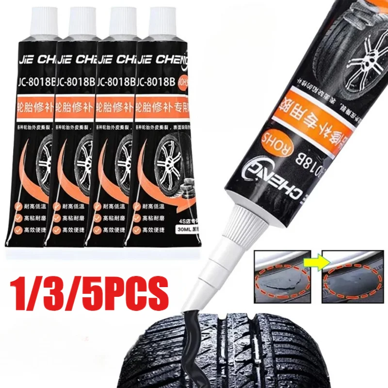 

1/3/5PCS Black Rubber Repair Liquid: High-Strength, Wear-Resistant, Corrosion-Resistant Adhesive; Automotive Tire Repair Sealant