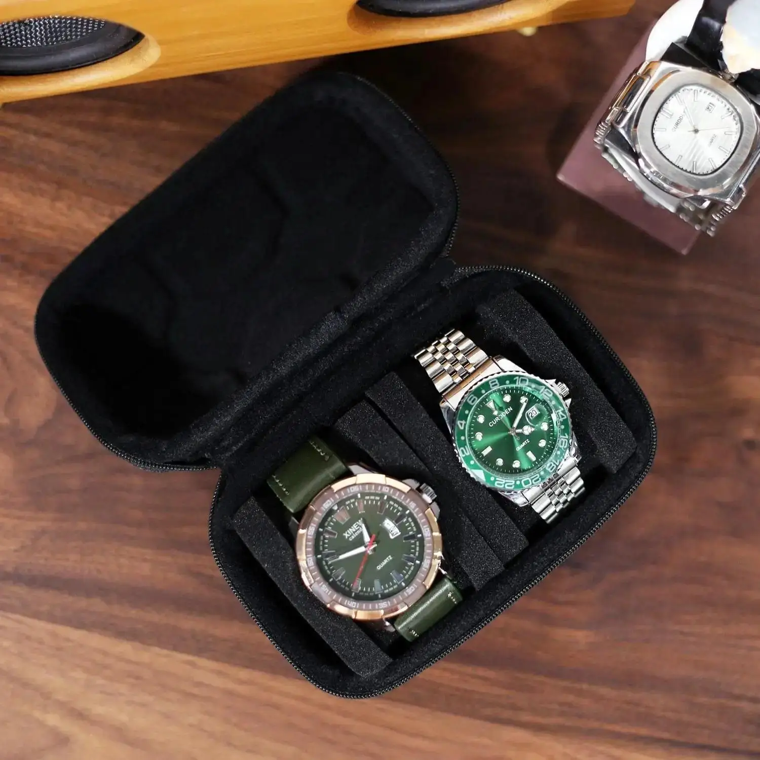 Watch Box Organizer For Men or Women Watch Travel Case Portable Storage Watch Display Holder for Wristwatches and Smart Watches