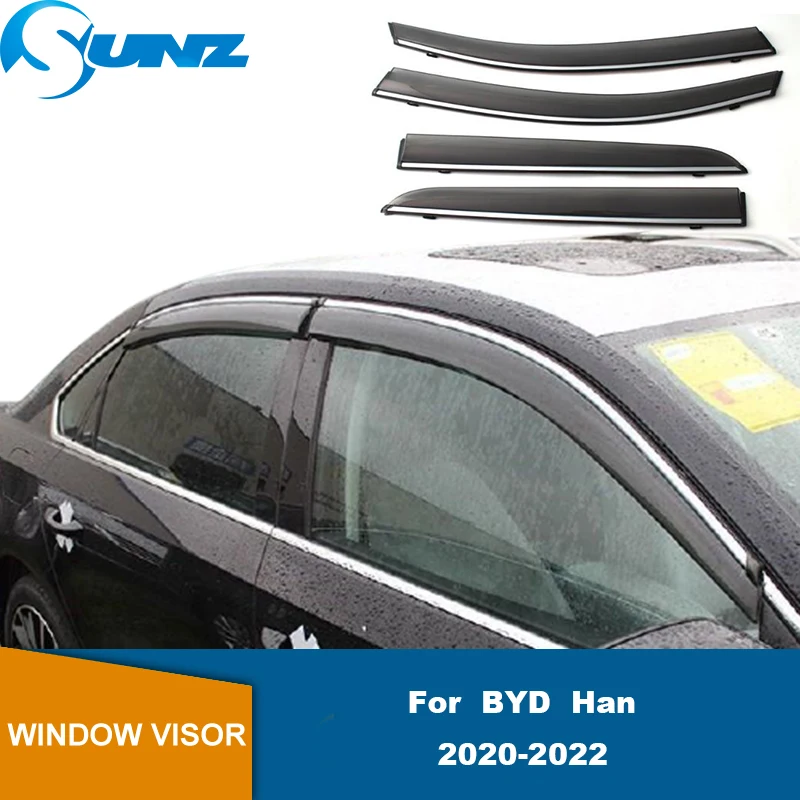 

Window Visor For BYD Han 2020 2021 2022 Weather Shield Door Visor Side Window Deflector Rain Guard Vent Sun Shade SUNZ