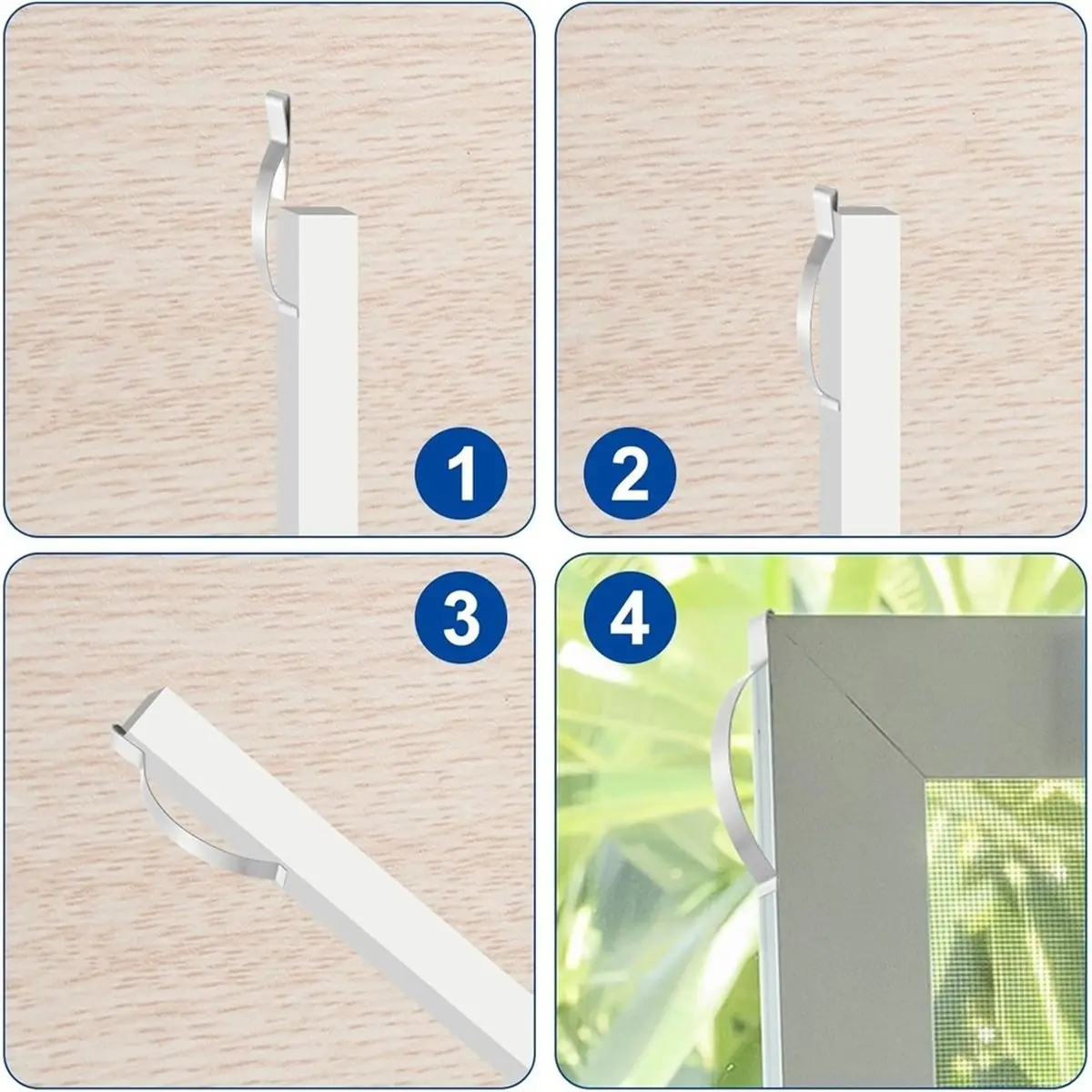 STOCK- 60Pcs Window Screen Tension Spring, Corner Mount Flat Window Spring Clips