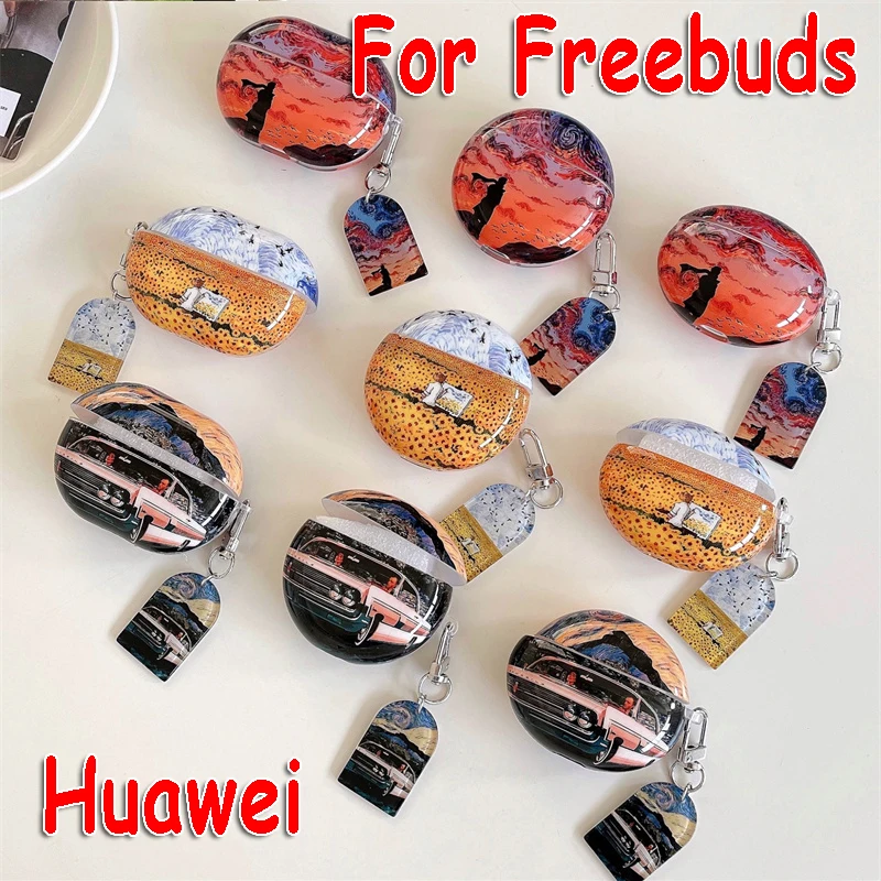 Van Gogh Retro Cover for Huawei Freebuds SE 2 Case Creative Protective 6i Cover for Freebuds 5i Case for Freebuds 5 Funda Box