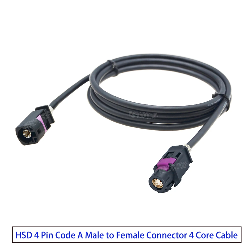 HSD LVDS Cable Code A 4 Pin Connector for Auto Car BMW Audi Mercedes-Benz Land Rover Combox USB Video Instrument Bridge Wiring