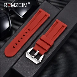 Silicone Sport Watchband Rubber Watch Band Red Black Green Men Women 22mm 24mm 26mm Replacement Band Strap Watch Accessories