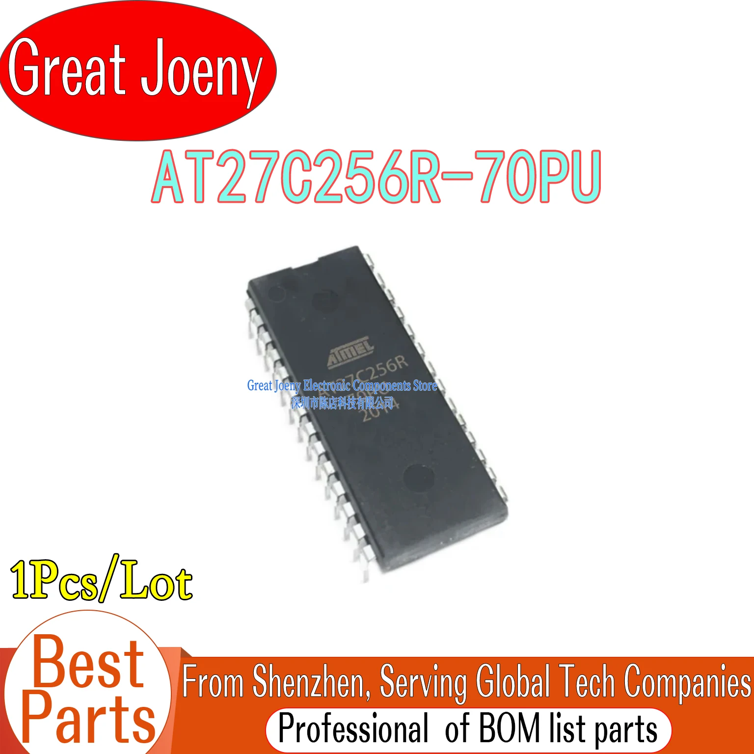 

100% New AT27C256R AT27C256R-70PU AT27C256 IC Chipset DIP-28