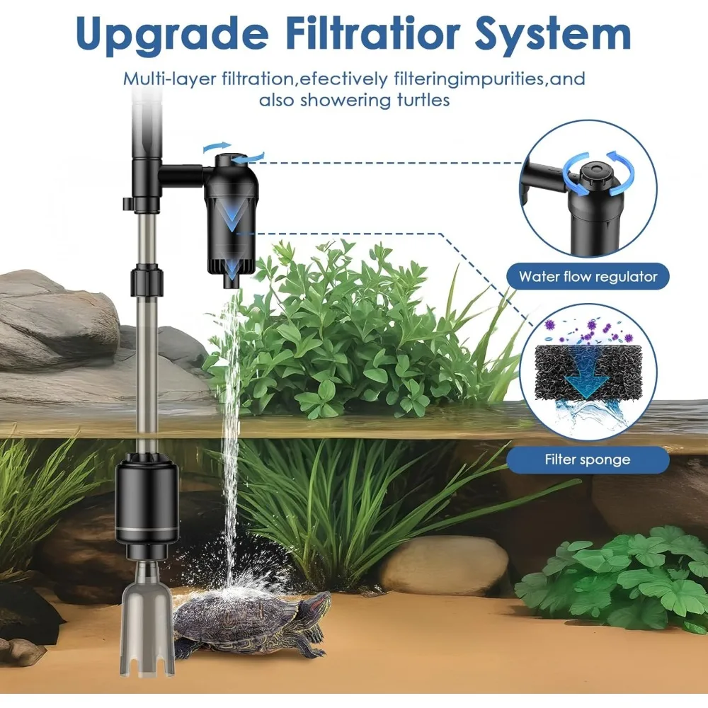Bedee-aspiradora multifuncional 6 en 1 para pecera, aspirador de grava para cambiador de agua, limpiador de algas para lavado de arena, ducha de agua y Wat, 18W