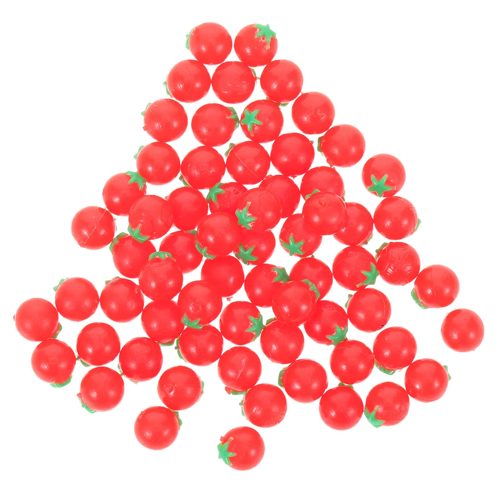 100Pcs Mini Realistic Cherry Tomato Props Vibrant Detailed Plastic Simulation Food for Dollhouse Decoration Pretend Play