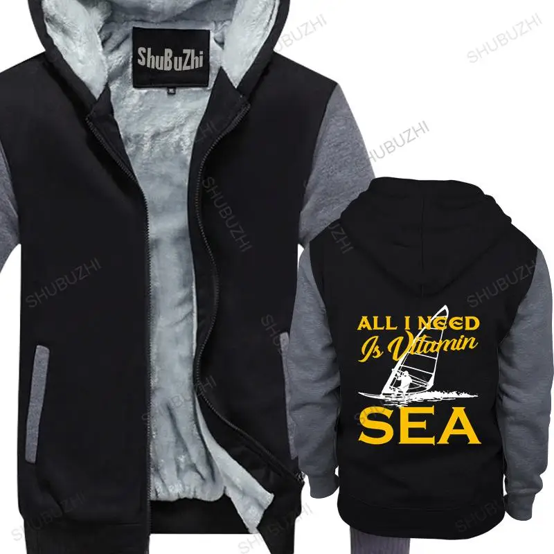 

new arrived men hoodies winter Novelty hoodie Windsurfing cotton fleece jacket for man thick hoody male coat