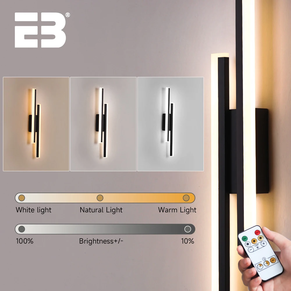 Battery Operated Interior Wall Lights LED Wall Lamp Rechargeable Magnetic Dimming Wall Light Sconces Wireless 50cm