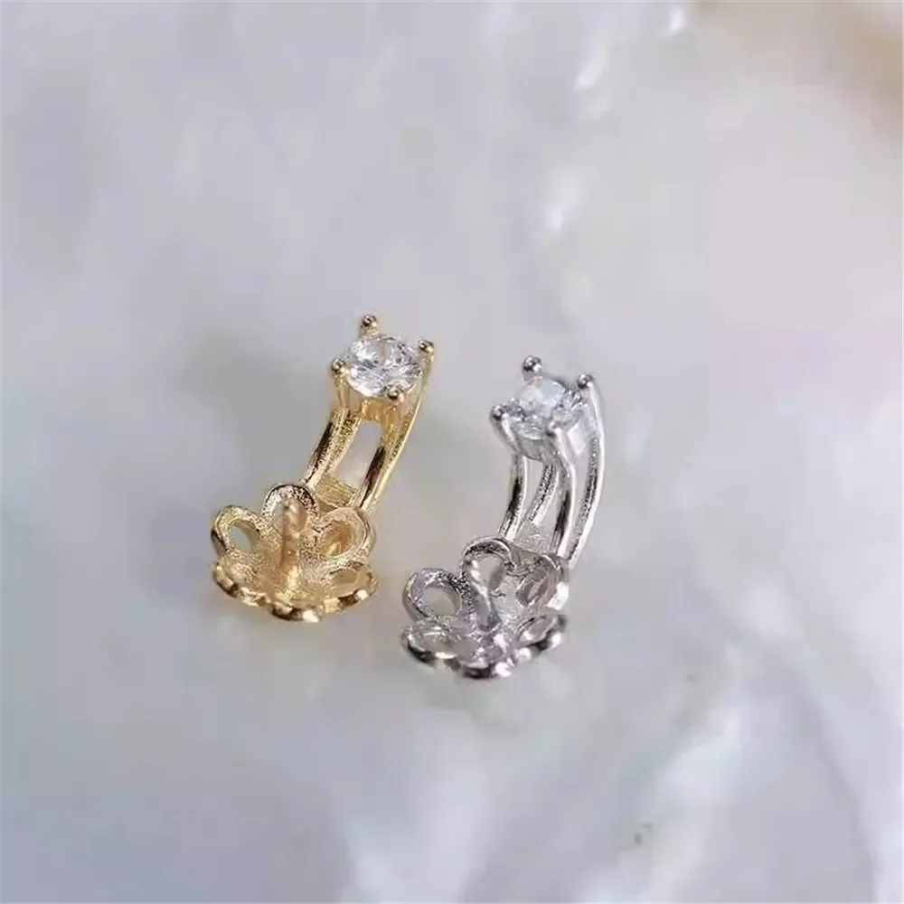 

Подвеска из стерлингового серебра 925 пробы с жемчугом, DIY пустая ободок, чашка, ювелирные изделия для рукоделия, фурнитура для подвески с полыми зубцами