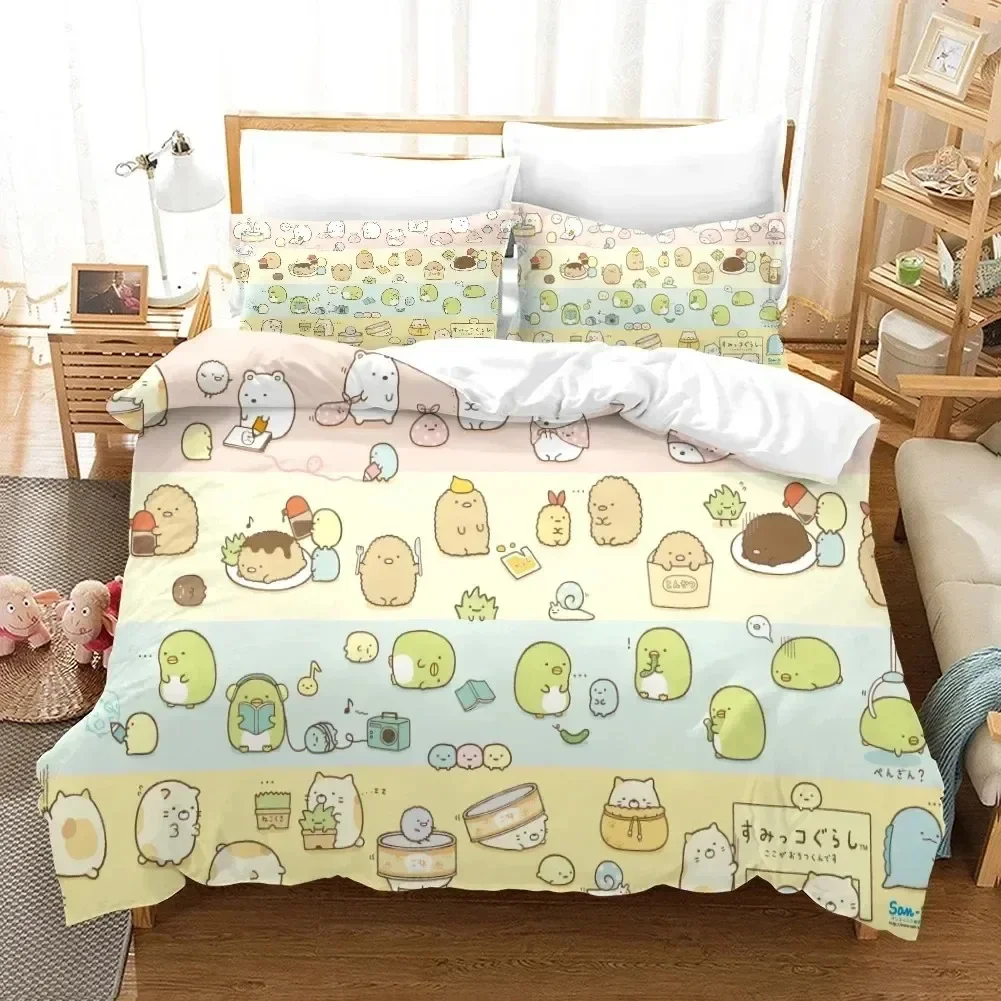 Sumikko Gurashi Cartoon 3D NEW Duvet Cover Pillowcase Bedding Set Adult Boy Girl Bedroom Decoration Children Single Double Large