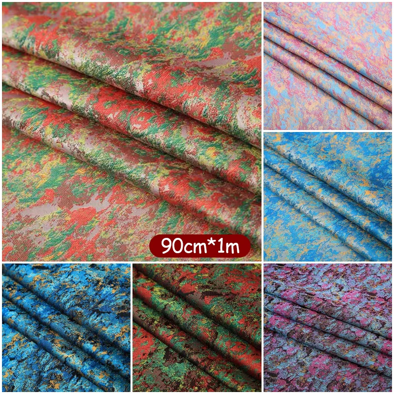 1/3/5M Starry Sky Oil Painting Jacquard Brocade Fabric For Diy Bag Cushion Pillow Clothing Handmade Craft Upholstery Fabric