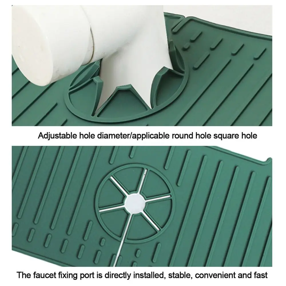 실리콘 욕실 물 잔물결 수도꼭지 매트, 물 캐처 매트, 대형 싱크대 스플래시 패드, 조리대 보호대