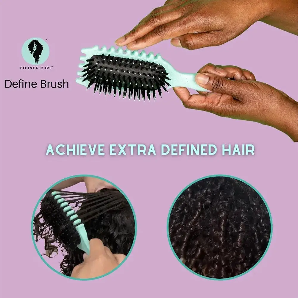 Curling Hair Brush Curls Styling Boar Bristle Detangling Hair Brush Anti Tangled Hair Comb Shaping Defining Curls Barber Salon