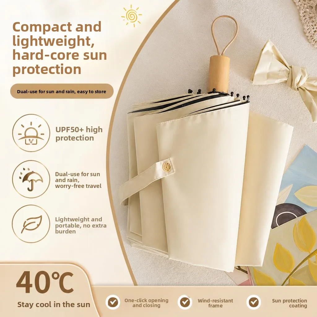 

Portable Outdoor Sunshade Umbrella UV Protection Windproof Four Seasons Universal Folding Umbrella Stainless Steel Shaft Glas...