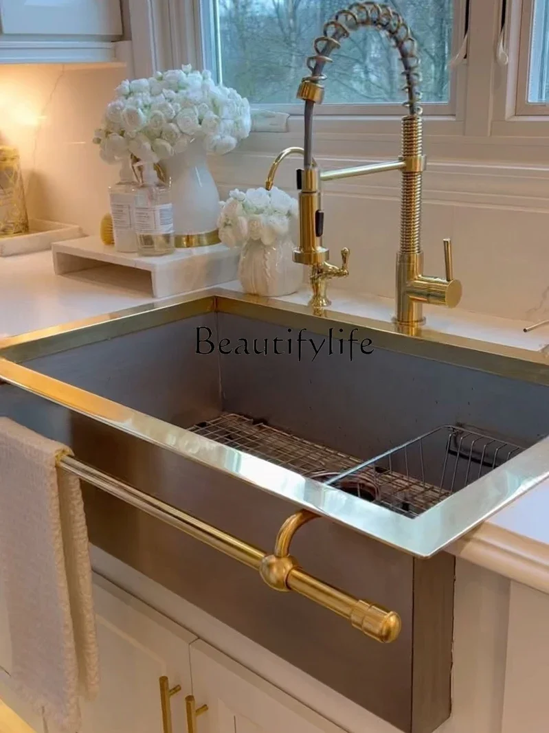 

S Kitchen Western Kitchen Middle Island Basin American Retro Sink Shooting French Copper Sink