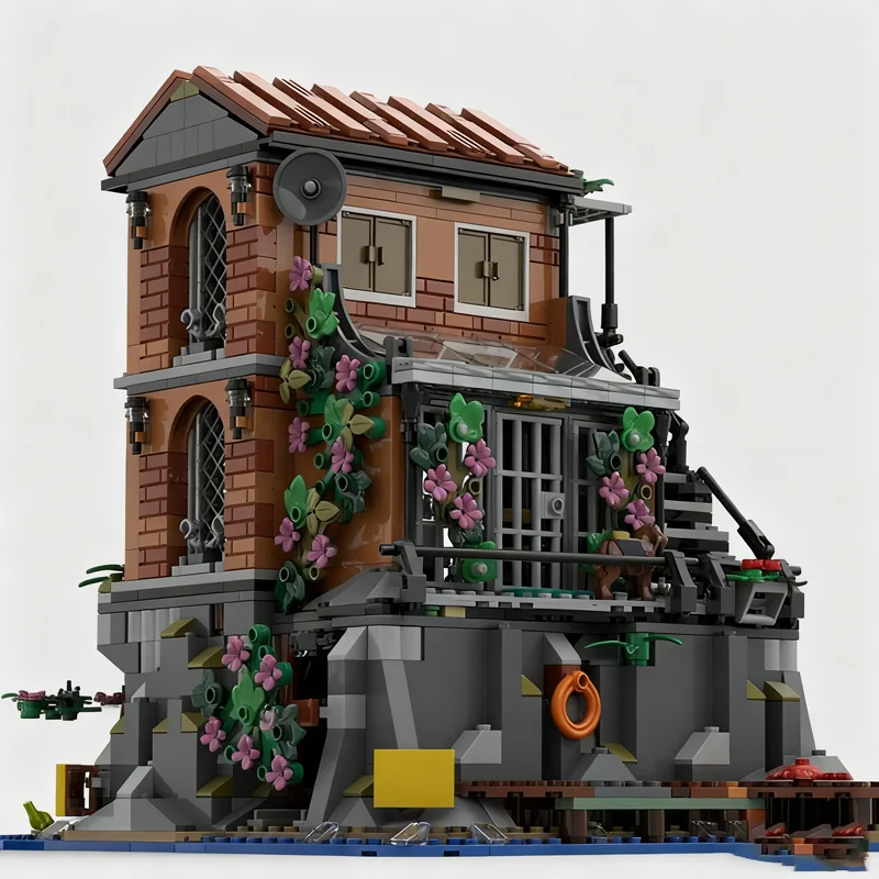 1313 pz MOC Agente Segreto S Casa Modulare Paesaggio Stradale Modello Building Blocks Costruzione Regalo Di Natale Giocattoli Idea Educazione Mattoni
