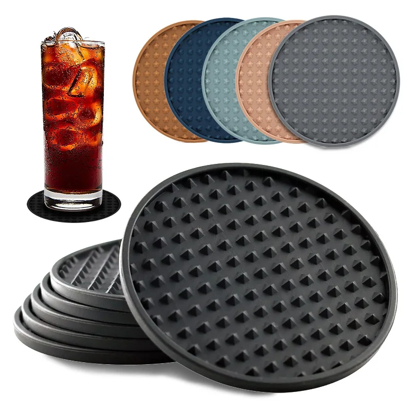 

Силиконовые подставки 10 см, круглые термостойкие нескользящие коврики для чашек, впитывающие подушечки для напитков для кофейной кружки, автомобиля, набор из 6 предметов