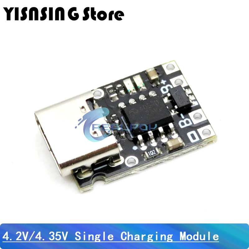 Ultra-mini Type-C USB Charger Module DC 5V 1A charging board for 1s 4.2V / 4.35V 18650 lithium Li-on battery protection board