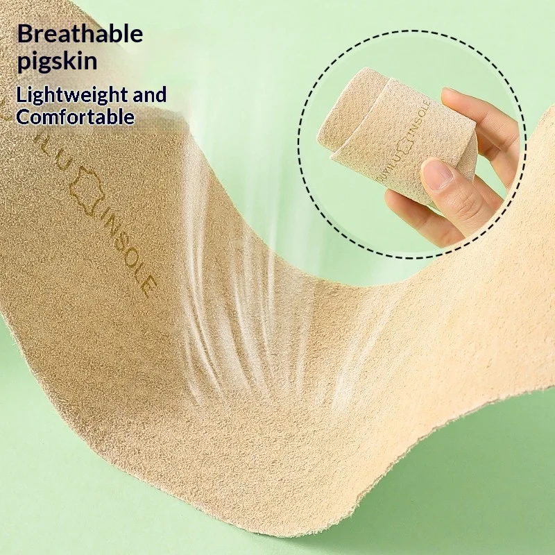 Women Self‑Adhesive Pig Leather Insoles Ultra‑Thin Breathable Sweat‑Absorb Barefoot Use for Summer High Heels Pumps