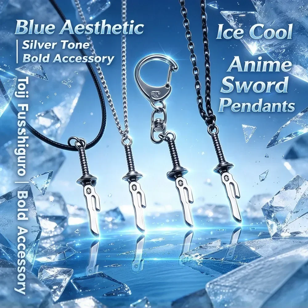 Anime Jujutsu Kaisen Fushiguro Toji Inverted Spear of Heaven Pendant Keychain Necklace Cosplay Alloy Jewelry Fan Present