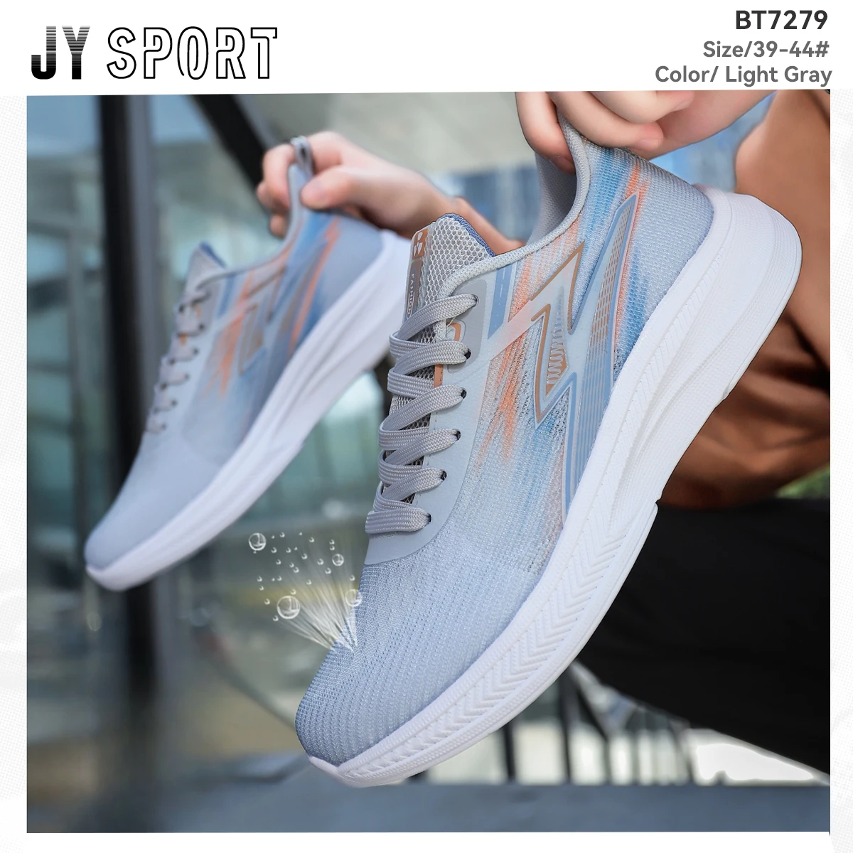 Flyweave Running Shoes For Men Breathable Rebound Casual Sneakers Outdoor Non-Slip Walking Shoes Jogging Lace-Up Man Sneakers