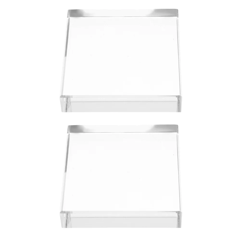 

2Pcs Clear Square Glass Paperweight Transparent Paper Weights for Office Home Decor Desktop Organizer Heavy Duty Craft Sewing