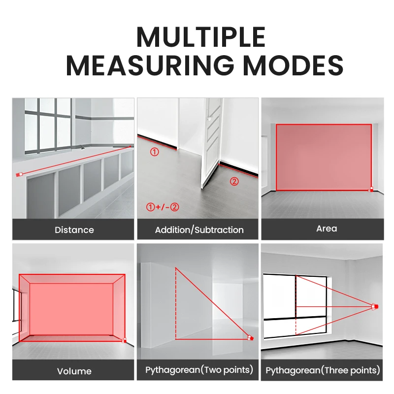 MILESEEY S2 Laser Tape Measure 40M 60M 80M 100M 120M Double Horizontal Bubble Laser Distance Meter