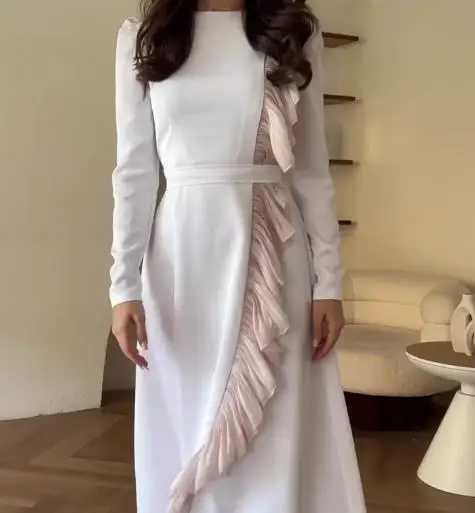 Vestidos para mujer 2025 primavera otoño nueva moda contraste Color encaje Patchwork manga larga Casual cuello redondo vestido largo